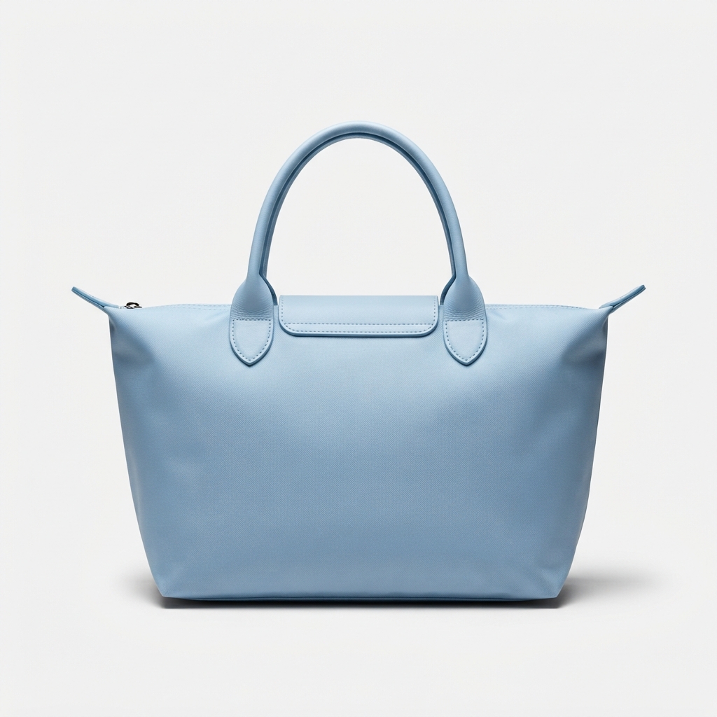 Soft light blue camera tote bag with removable padded insert